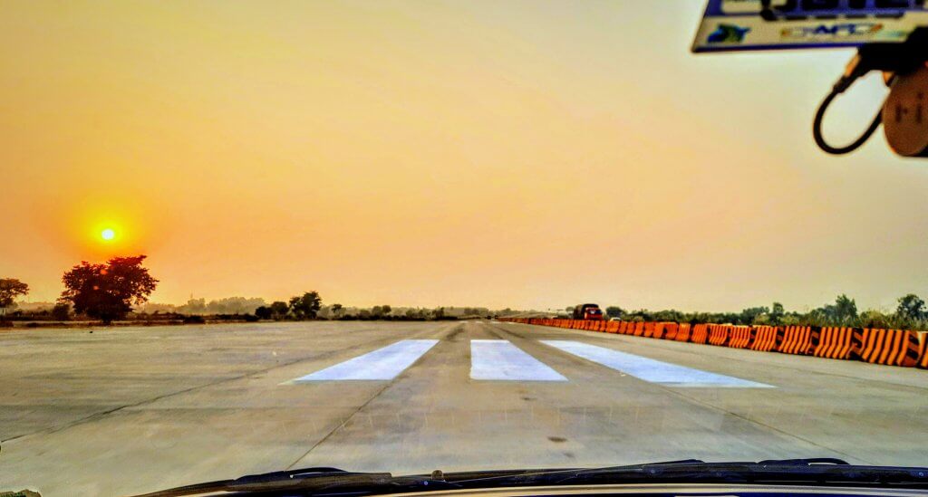 Agra Lucknow Expressway, Maruti Suzuki Baleno car, Delhi to Kolkata Road trip, Uttar Pradesh, Express Pradesh, Runway on road