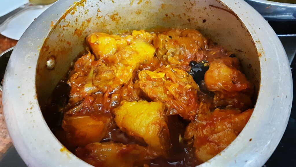 Chicken curry prepared by Mamta